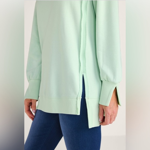 Soft Surroundings Kika French Terry Tunic Honeydew Sweatshirt Size 1X EUC - Picture 4 of 11